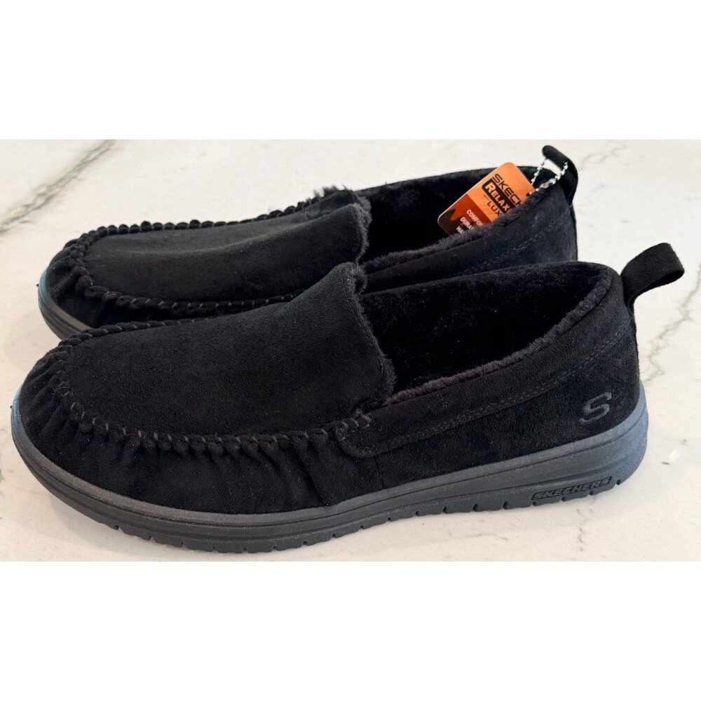 Skechers Murette Ghetti Slippers Men Size 11 Black Luxe Foam Footbed/ NEW!